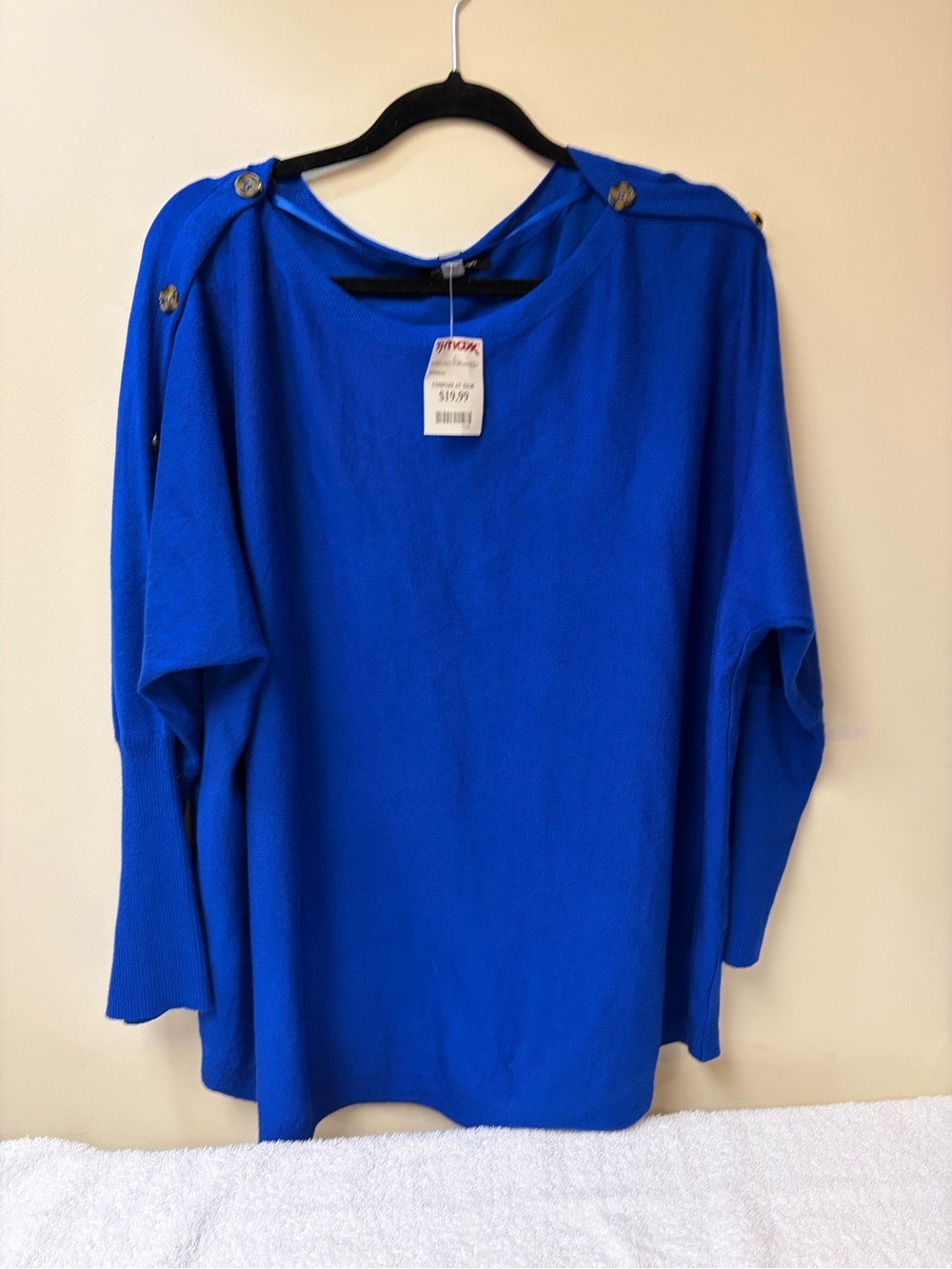T.J.Maxx Women's Button-Shoulder Knit Top in Royal Blue